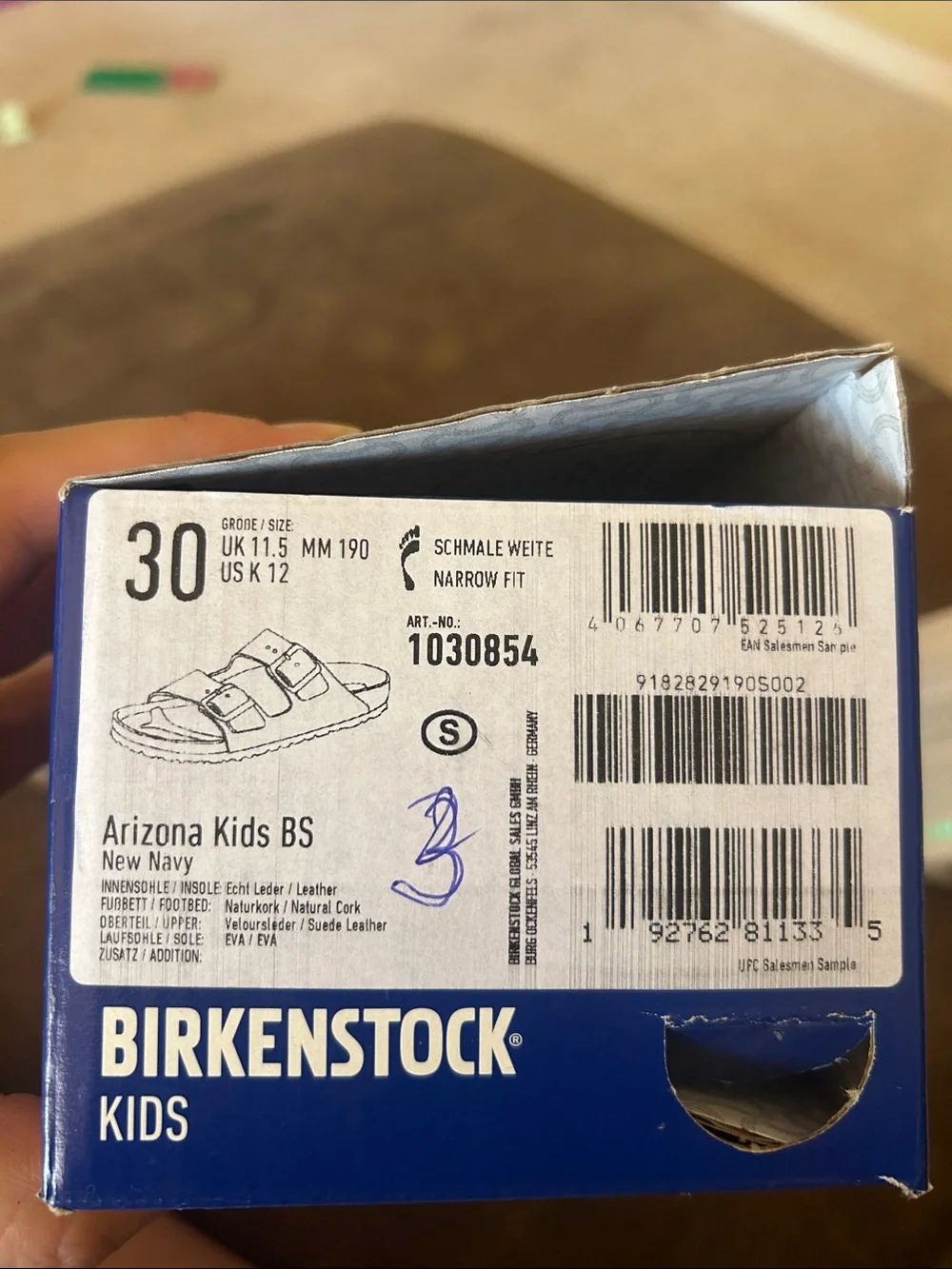 Birkenstock Kids Arizona Suede Sandals in Navy